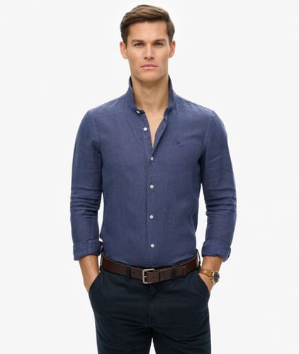 Men's Embroidered Vacation Linen Shirt / Mariner - Size: L - Superdry - Modalova