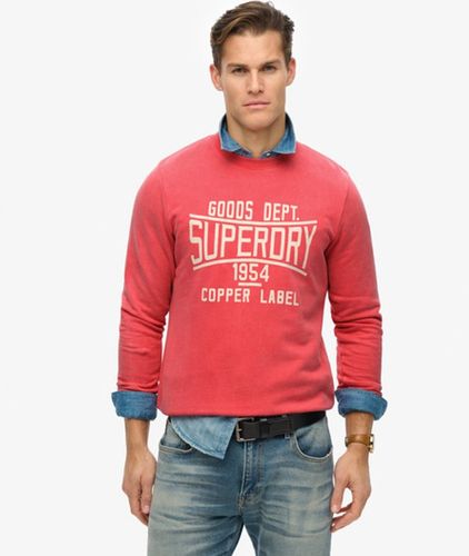 Men's Lässiges, Verwaschenes Vintage Sweatshirt mit Rundhalsausschnitt - Größe: S - Superdry - Modalova