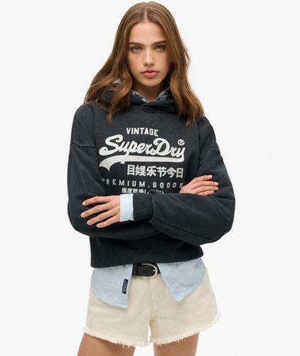 Women's Lässiges Vintage Hoodie mit Metallic-logo - Größe: 44 - Superdry - Modalova