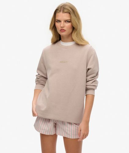 Women's Rundhals-sweatshirt in Übergröße mit Mikro-logo - Größe: L - Superdry - Modalova