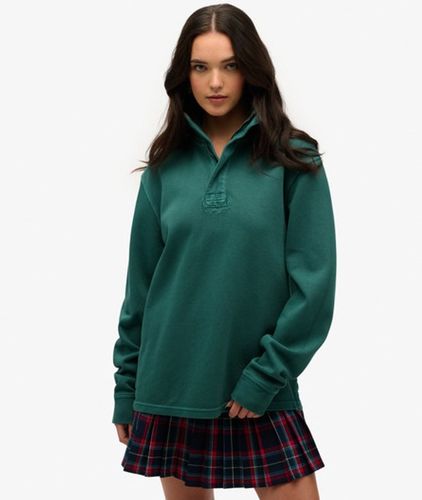 Women's Klassischer Pullover mit Halblangem Reißverschluss aus Baumwollpikee - Größe: L - Superdry - Modalova