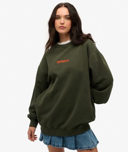 Damen Übergroßes Micro Logo Grafik Crew Sweatshirt - Größe: L - Superdry - Modalova