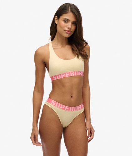 Damen Bikinihöschen aus Bio-baumwolle mit Großem Logo - Größe: 36 - Superdry - Modalova
