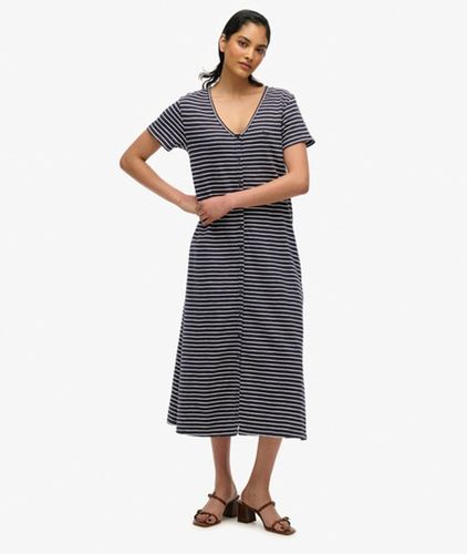 Damen Kurzärmeliges Midikleid aus Jersey mit Knopfleiste - Größe: 42 - Superdry - Modalova