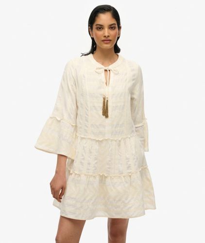 Damen Langärmeliges, Gestuftes Ibiza Minikleid - Größe: 42 - Superdry - Modalova