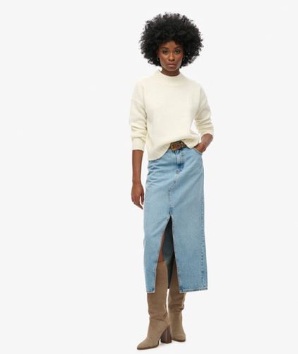Damen Denim-Maxirock Mit Schlitz, Größe: 32 - Superdry - Modalova