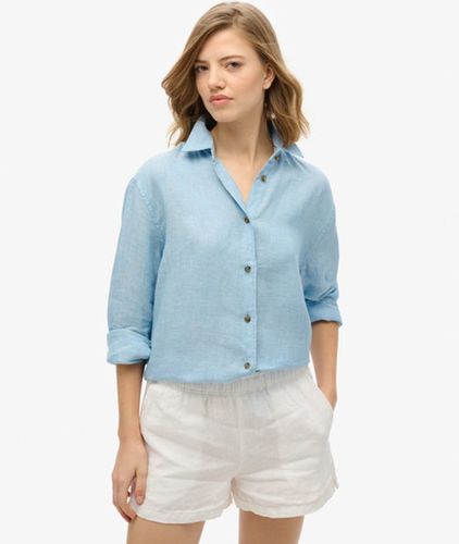 Women's Lässiges Hemd aus Leinen im Boyfriend-stil - Größe: 44 - Superdry - Modalova