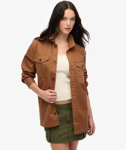 Damen Baumwolle The Merchant Store - Oversize-Hemd mit Fischgrätmuster, - Größe: XL - Superdry - Modalova