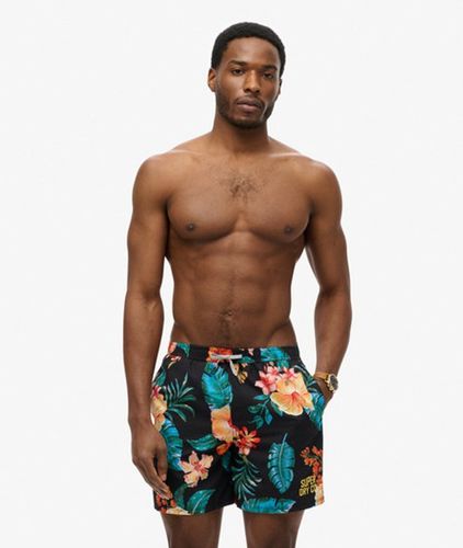 Herren 43cm Lange Badeshorts mit Hawaii-Print, & - Größe: M - Superdry - Modalova