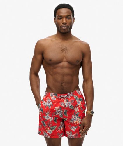 Herren 43cm Lange Badeshorts mit Hawaii-print - Größe: M - Superdry - Modalova