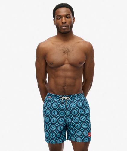 Men's 43 cm Lange Badeshorts mit Kachel-print - Größe: M - Superdry - Modalova