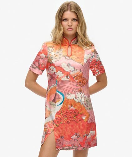 Damen Jacquard-minikleid mit Mandarinkragen - Größe: 42 - Superdry - Modalova