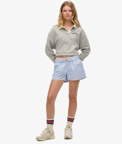 Damen Gestreifte, Elastische Shorts aus Bio-baumwolle - Größe: 42 - Superdry - Modalova