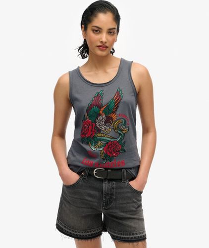Damen Neo Trad Tattoo Tanktop mit Rundhalsausschnitt - Größe: 38 - Superdry - Modalova