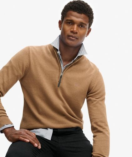 Herren Essentials Baumwoll-pullover mit Reißverschluss - Größe: M - Superdry - Modalova