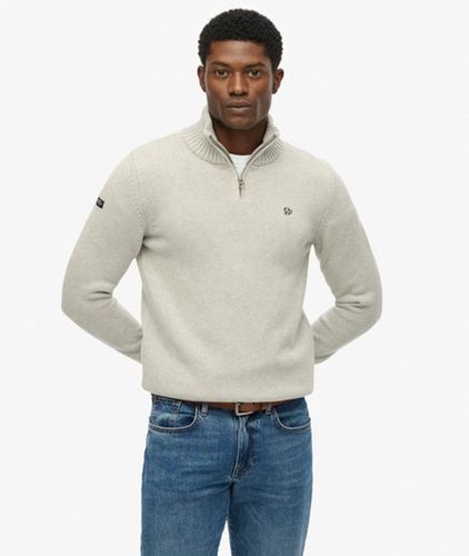 Herren Strickpullover aus Baumwolle mit Halbem Reißverschluss - Größe: S - Superdry - Modalova