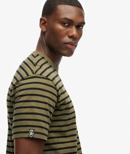 Men's The Merchant Store- Stripe T-shirt / Olive Stripe - Size: Xxl - Superdry - Modalova