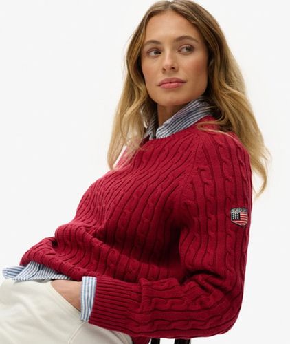 Damen Lässiger Zopfmuster-pullover - Größe: 36 - Superdry - Modalova
