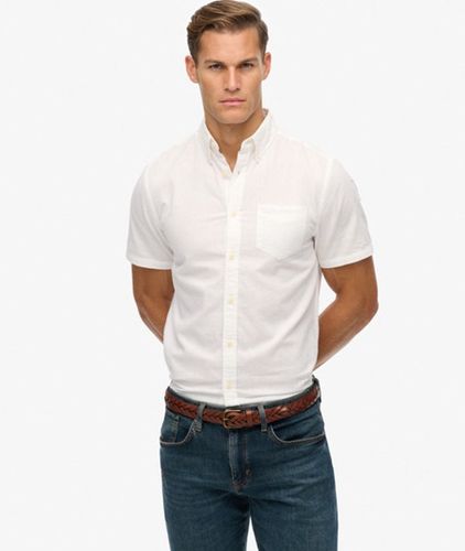 Herren Kurzärmeliges City Baumwoll-leinenhemd - Größe: XL - Superdry - Modalova