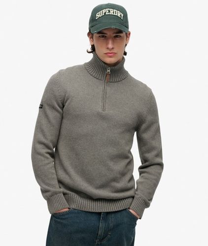 Herren Klassischer Henley-Strickpullover aus Baumwolle, Größe: M - Superdry - Modalova