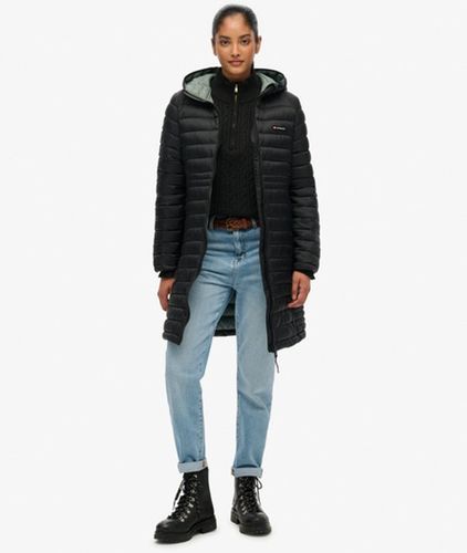 Damen Fuji Lite Mittellange Steppjacke mit Kapuze - Größe: 36 - Superdry - Modalova