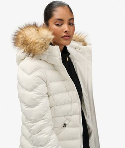 Women's Fuji Faux Fur Hood Padded Jacket / Bright - Size: 18 - Superdry - Modalova