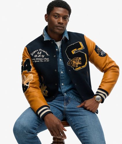 Herren Vintage Patched Varsity Jacke - Größe: XL - Superdry - Modalova