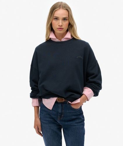 Damen Stückgefärbtes Essential Sweatshirt mit Logo und Rundhalsausschnitt - Größe: 38 - Superdry - Modalova