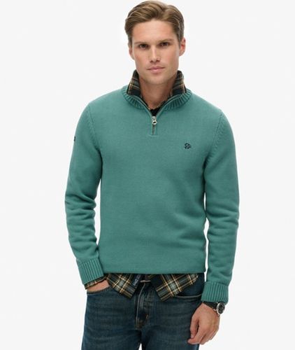 Herren Strickpullover aus Baumwolle mit Halbem Reißverschluss - Größe: XL - Superdry - Modalova