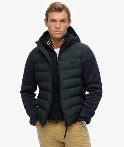 Herren Kapuzen-strickjacke in Hybrid-optik - Größe: L - Superdry - Modalova