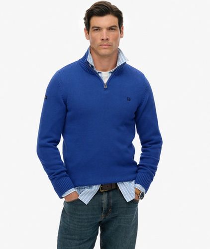 Herren Strickpullover aus Baumwolle mit Halbem Reißverschluss - Größe: XL - Superdry - Modalova