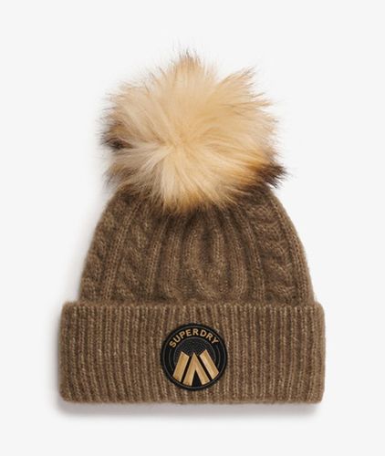 Women's Cable Luxe Knit Beanie Hat / Moss - Size: 1SIZE - Superdry - Modalova