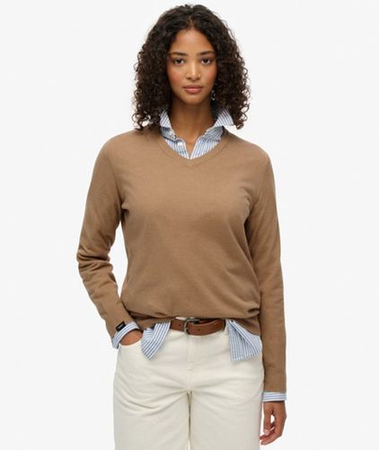 Damen Klassischer Pullover mit V-ausschnitt - Größe: 44 - Superdry - Modalova