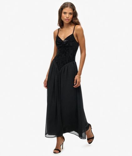 Damen Samt-korsett-midikleid - Größe: 40 - Superdry - Modalova