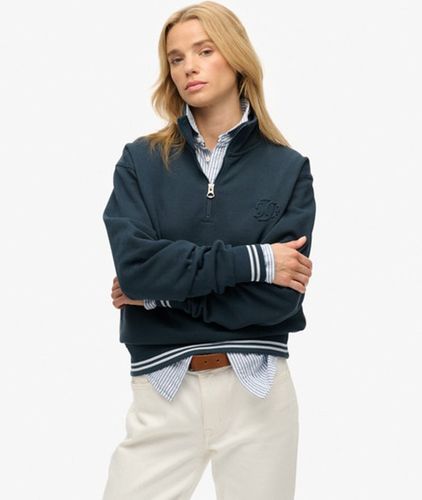 Damen Country Club Halbzipper mit Prägedruck - Größe: 36 - Superdry - Modalova