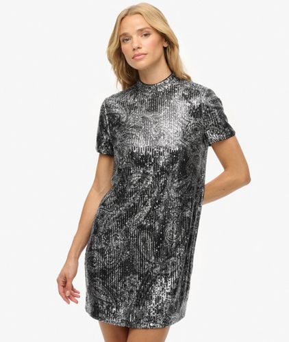 Damen Pailletten-t-shirt-minikleid - Größe: 44 - Superdry - Modalova