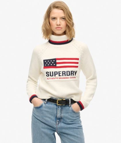 Damen , Americana Strickpullover mit Rollkragen Logo-Druck, Größe: 36 - Superdry - Modalova