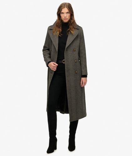 Damen Zweireihiger Mantel aus Wollmischung - Größe: 38 - Superdry - Modalova