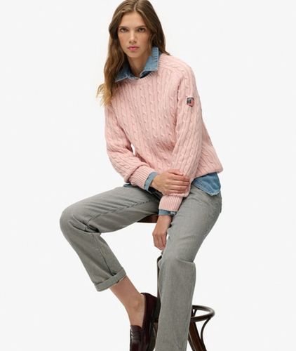 Damen Lässiger Zopfmuster-pullover - Größe: 40 - Superdry - Modalova