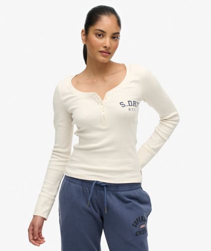 Damen Athletic Langarmhemd mit Knopfleiste - Größe: 38-40 - Superdry - Modalova