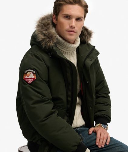 Men's Everest Faux Fur Bomber Jacket / Surplus Goods Olive - Size: L - Superdry - Modalova