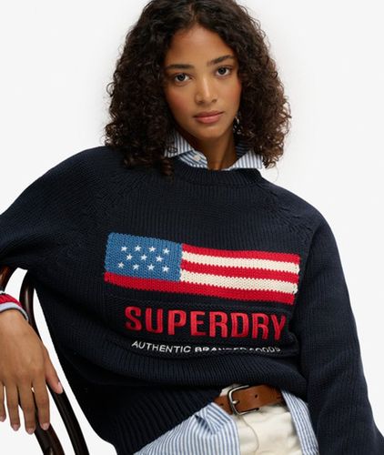 Damen Americana Rundhals-strickpullover - Größe: 42 - Superdry - Modalova
