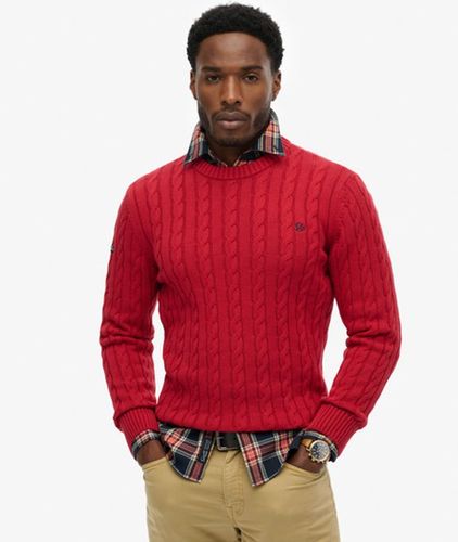 Herren Baumwoll-zopfmuster Rundhals-pullover - Größe: S - Superdry - Modalova