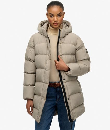 Damen Sportliche, Mittellange Steppjacke mit Kapuze - Größe: 42 - Superdry - Modalova