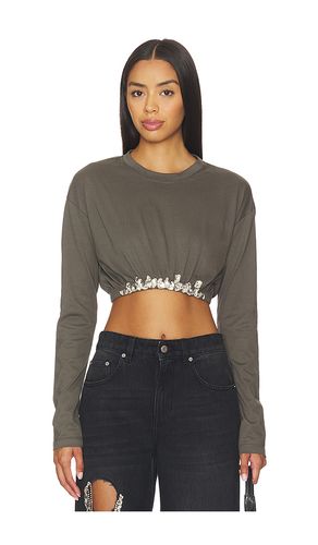Crystal Cluster Long Sleeve Cropped T-shirt en . Taille L. Also en M, S, XL, XS - AREA - Modalova