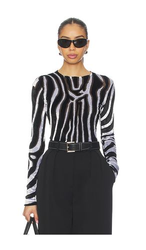 Top ajustado de manga larga zebra en color negro talla 1 (también en 3) - BALMAIN - Modalova