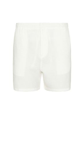 Waffle monochrome elasticated textured shorts en color crema talla 3 (también en 5, 6) - Lacoste - Modalova