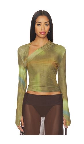 Laury mesh top en color verde oliva talla L (también en M, S, XS) - MADISON THE LABEL - Modalova