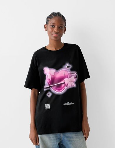 Camiseta Wearable Art Oversize Fit Print Mujer L - Bershka - Modalova