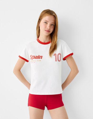 Camiseta Manga Corta Contraste Sport Mujer S - Bershka - Modalova